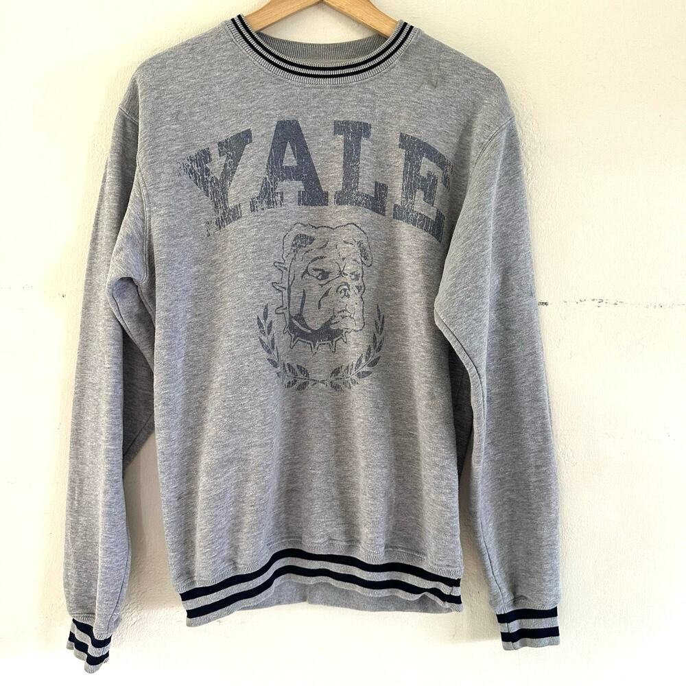Yale University Sweatshirt Size XS‎ Gray Bulldog Crewneck Pullover Ivy League
